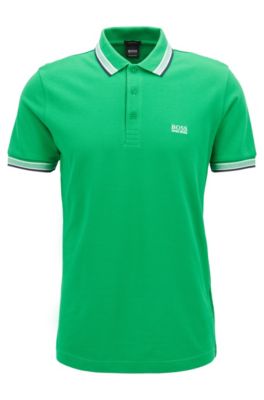 Cotton Polo Shirt, Regular Fit | Paddy, Open Green