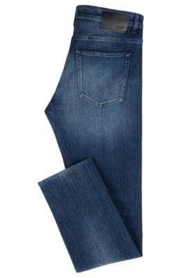 Slim-fit jeans in mid-wash denim, Blue
