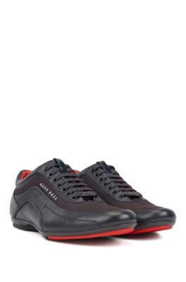 hugo boss trainers in leather and carbon fibre