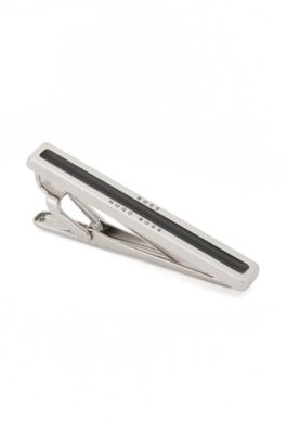 Tie clip with enamel core, Black