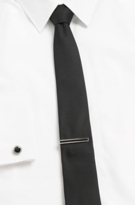 Tie clip with enamel core, Black