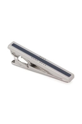 Tie clip with enamel core, Dark Blue