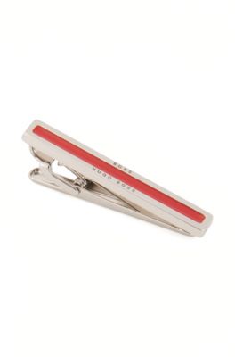 Tie clip with enamel core, Red
