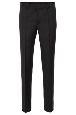 BOSS - Slim-fit pants in pure virgin wool