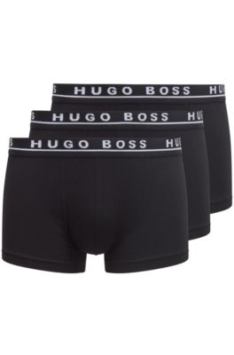 Triple pack of trunks in stretch cotton