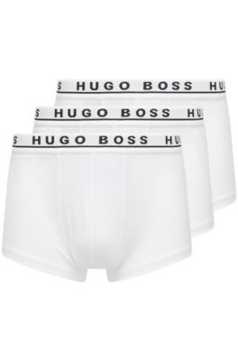 idiom Male fødsel BOSS - Three-pack of stretch-cotton trunks with logo waistbands