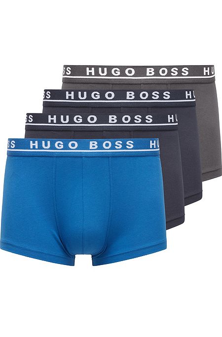 Three-pack of stretch-cotton trunks with logo waistbands, Assorted-Pre-Pack