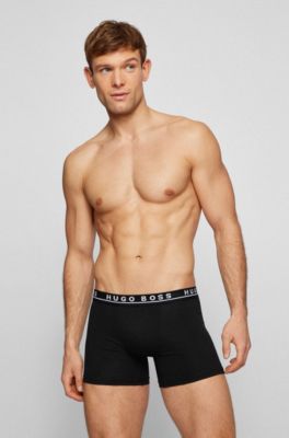 Paquete de tres calzoncillos b&oacute;xer en algod&oacute;n el&aacute;stico, Negro