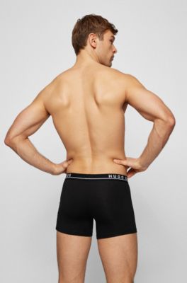 Paquete de tres calzoncillos b&oacute;xer en algod&oacute;n el&aacute;stico, Negro