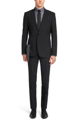 Crosshatch Italian Cotton Dress Shirt, Slim Fit | Jenno, Dark Grey