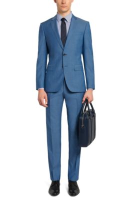 BOSS - Egyptian Cotton Dress Shirt, Slim Fit | T-Clint - Turquoise