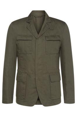 Cotton Linen Field Jacket | Nelio W, Dark Green