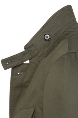 Cotton Linen Field Jacket | Nelio W, Dark Green