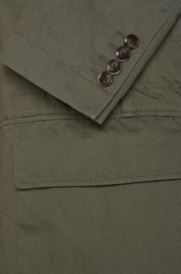 Cotton Linen Field Jacket | Nelio W, Dark Green