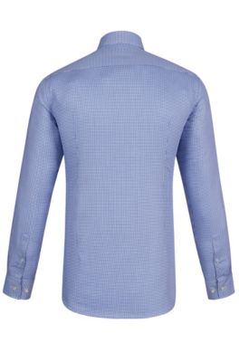 Houndstooth Cotton Dress Shirt, Slim Fit | Jason&nbsp;, Blue