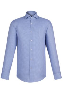 Houndstooth Cotton Dress Shirt, Slim Fit | Jason&nbsp;, Blue