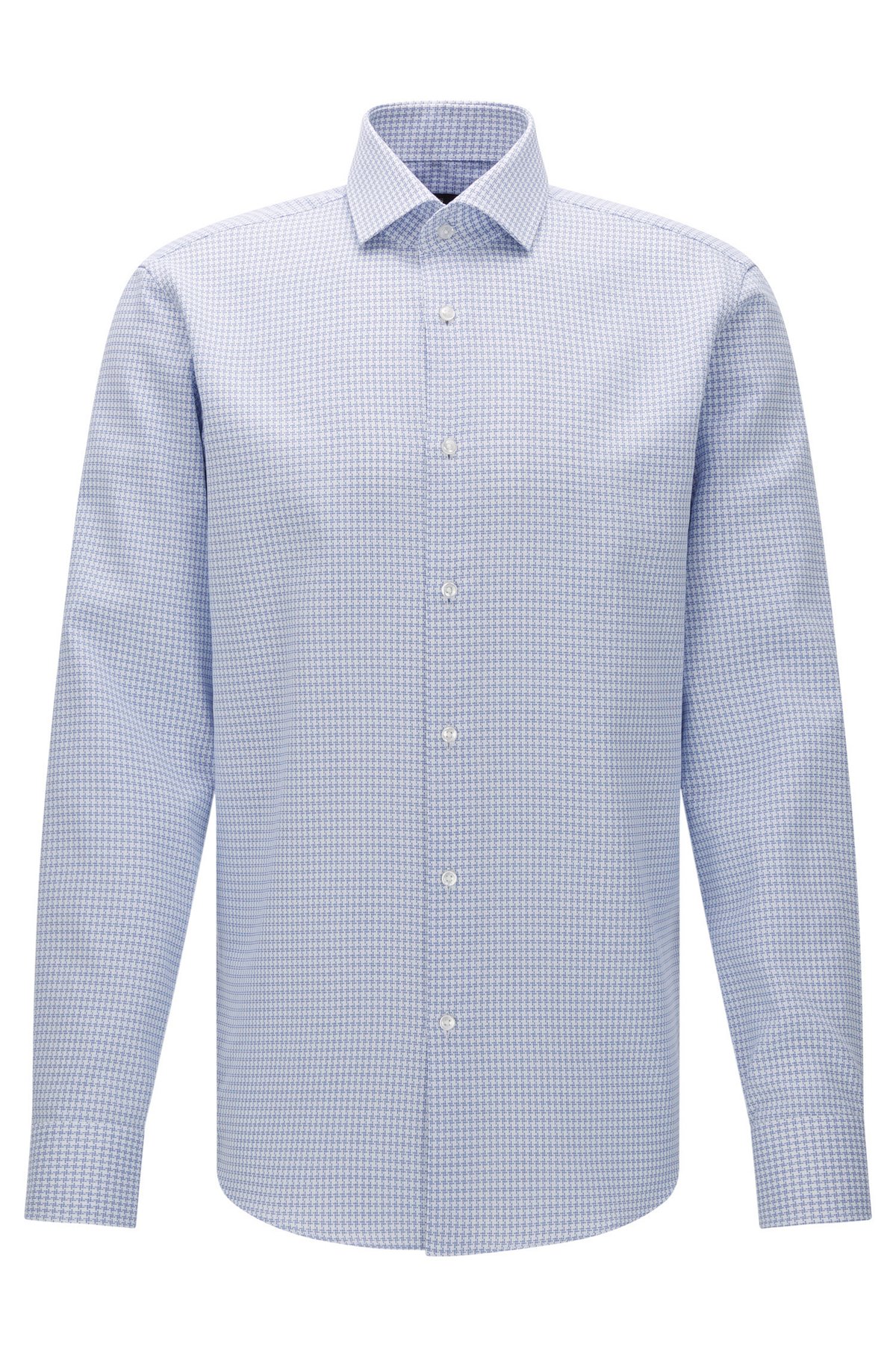 boss hugo boss dress shirt Blue and White striped Size Large 43/17 Neck down spread collar Button closure Patch pocket at chest Shirttail hem Logo flag at side seam Dropped shoulders Buttoned barrel cuffs Supplier color Hugo Boss Long Sleeve Button