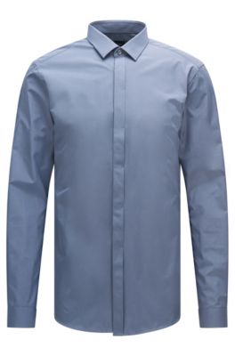 2-Ply Cotton Dress Shirt, Slim Fit | T-Craig&nbsp;, Dark Grey