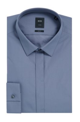 2-Ply Cotton Dress Shirt, Slim Fit | T-Craig&nbsp;, Dark Grey