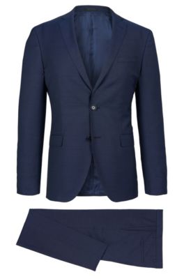BOSS - Birdseye Italian Super 100 Virgin Wool Suit, Extra-Slim Fit ...