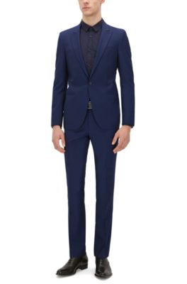 Italian Virgin Wool Suit, Slim Fit | Adgin/Hiels, Open Blue