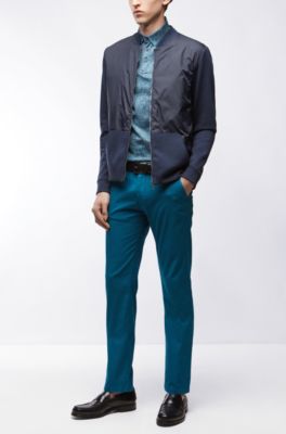 Striped Italian Cotton Polo, Slim Fit | T-Preston, Turquoise