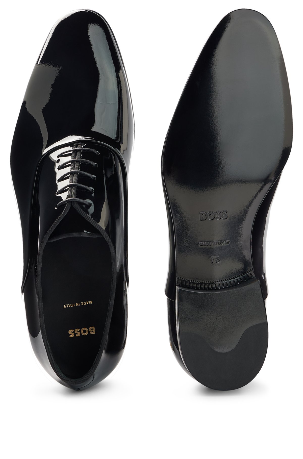 BOSS - Oxford shoes leather with grosgrain piping