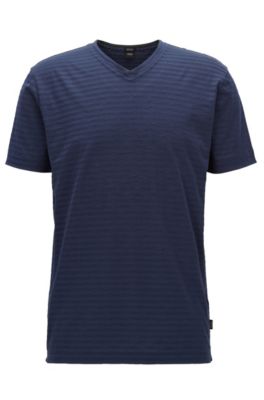 Striped Pima Cotton T-Shirt | Tilson, Dark Blue