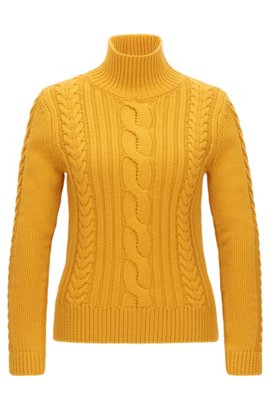 Virgin Wool Cable Knit Sweater | Samini