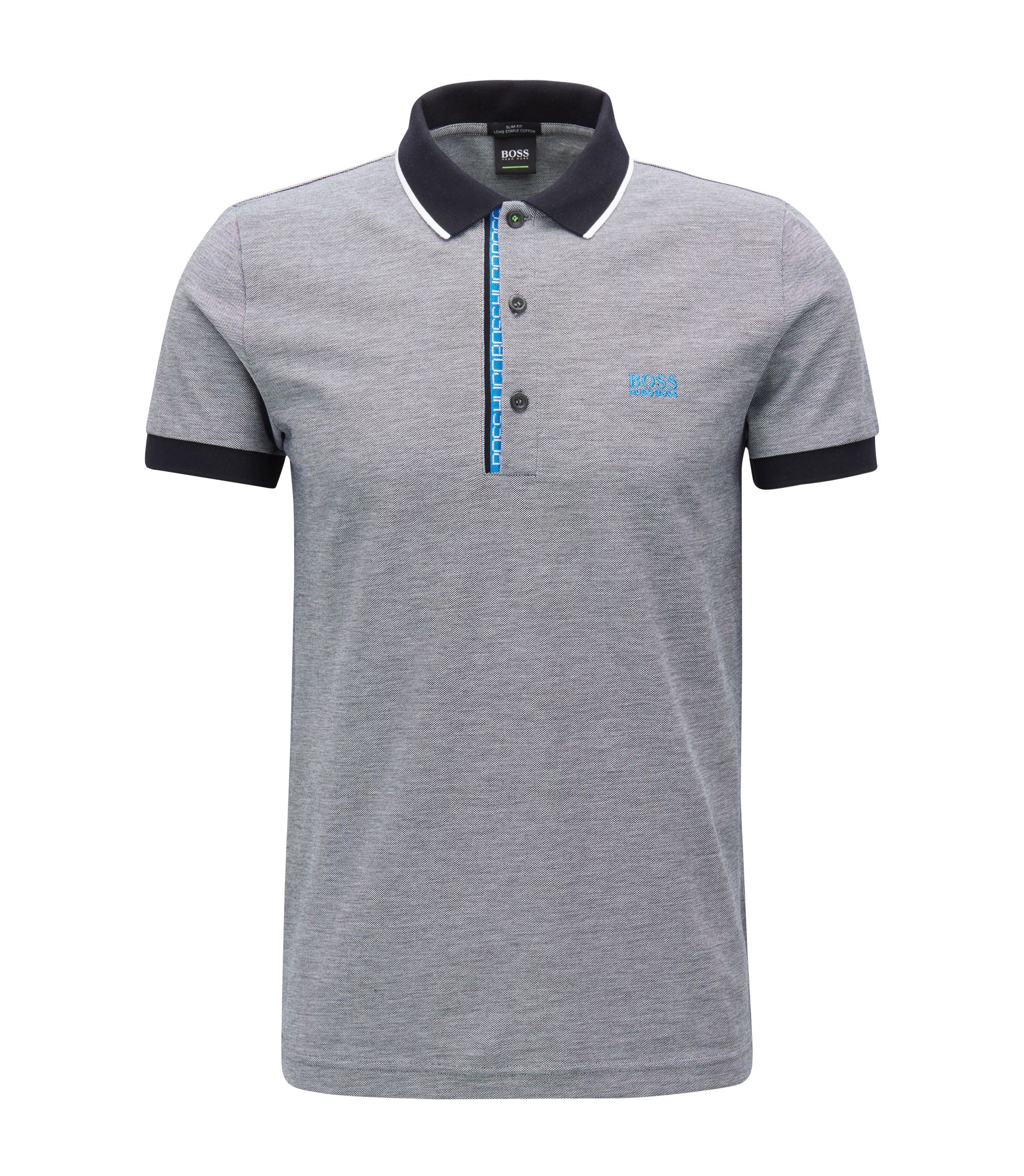 BOSS Slim-fit logo polo shirt in cotton piqué Black