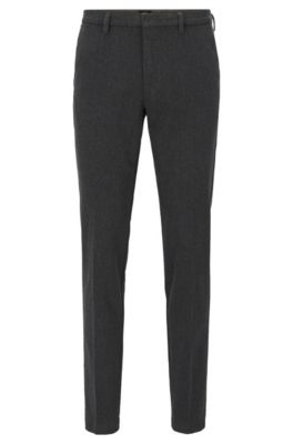 Cotton Stretch Twill Pants, Slim Fit | Kaito W, Dark Grey