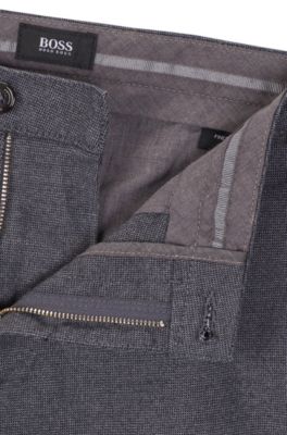 Patterned Stretch Cotton Pant, Regular Fit | Crigan W, Open Grey