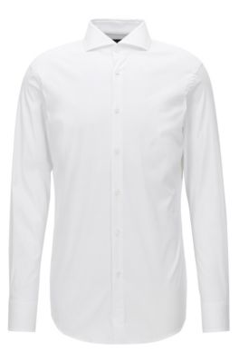 Stretch Cotton Dress Shirt with Stretch Tailoring, Slim Fit | T-Christo - W...