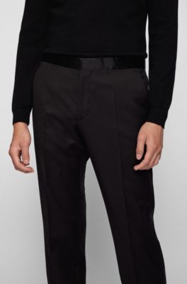 black slim fit formal trousers