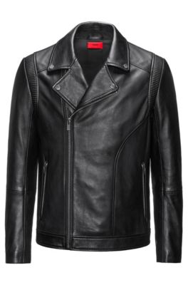 HUGO - Leather Moto Jacket | Laston
