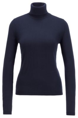 Hugo Boss Famaurie Turtleneck Wool Sweater In Light Blue