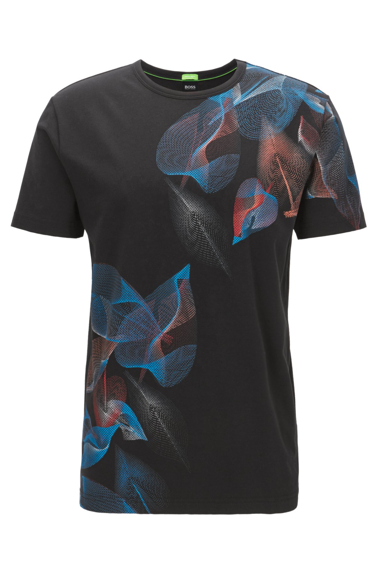 BOSS - Floral-Print Stretch Cotton Graphic T-Shirt, Regular Fit | Tee