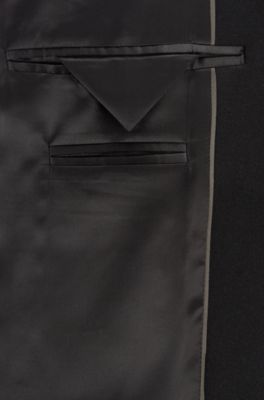 Long-length coat in a virgin-wool blend, Black