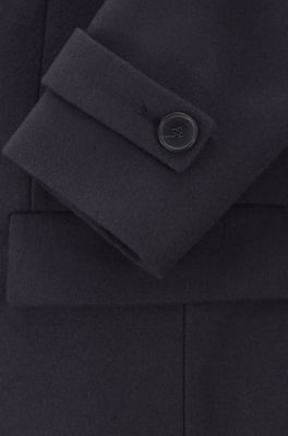 Long-length coat in a virgin-wool blend, Dark Blue