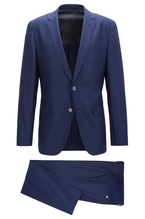 BOSS - Virgin Wool Silk Suit, Slim Fit | Helford/Gander