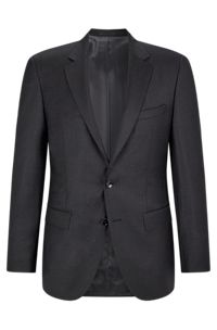 Slim-fit tailored jacket in mid-weight virgin wool, Light Grey