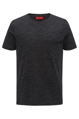 Faux Leather-Trim Cotton T-Shirt | Dohnny, Black