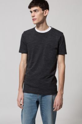 Faux Leather-Trim Cotton T-Shirt | Dohnny, Black