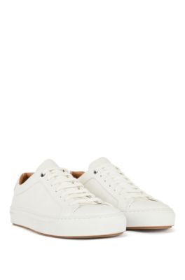 Low-top trainers in burnished calf leather