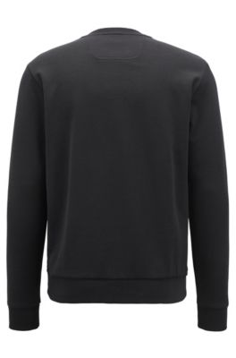Crew-neck logo sweatshirt in a cotton blend, Black