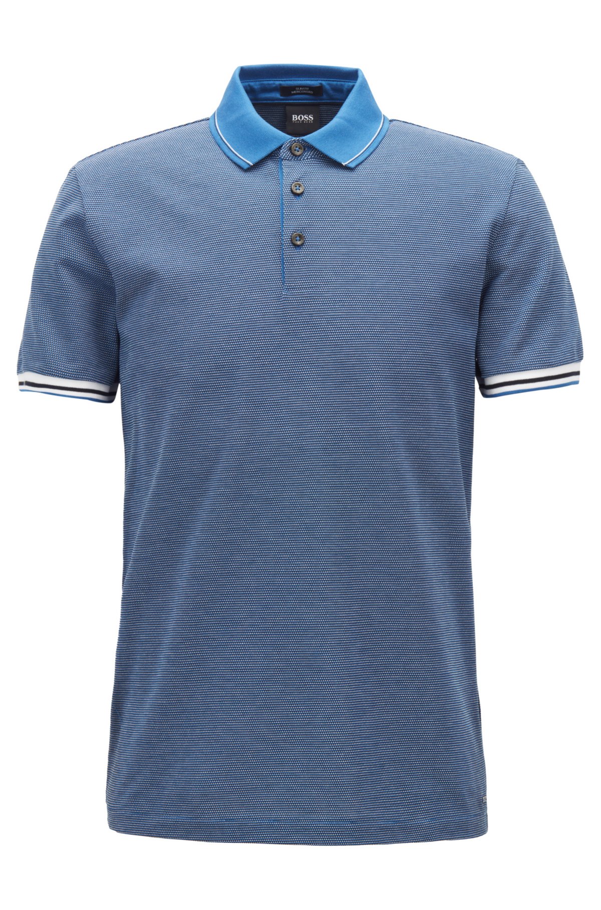 BOSS - Slim-fit polo shirt with mountaineering-inspired pattern