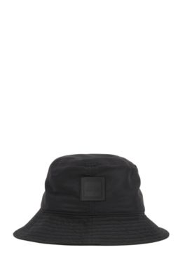  Bucket-style fisherman&rsquo;s hat in water-repellent technical fabric, Black