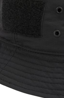  Bucket-style fisherman&rsquo;s hat in water-repellent technical fabric, Black