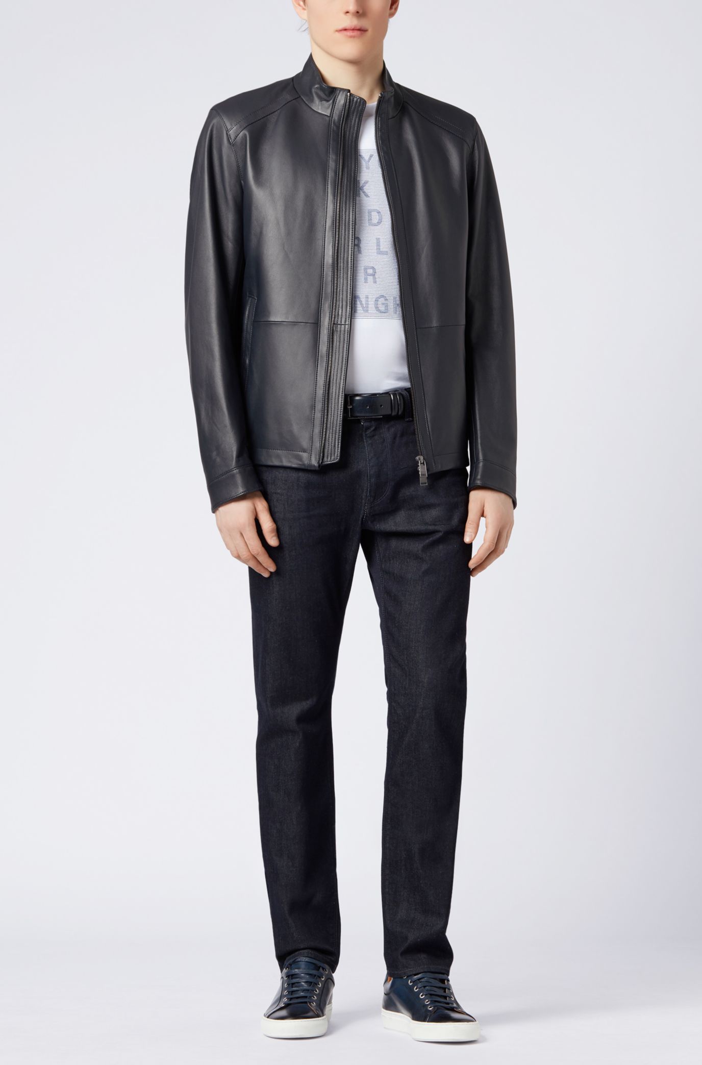 Hugo boss lefox lamb leather 2025 jacket