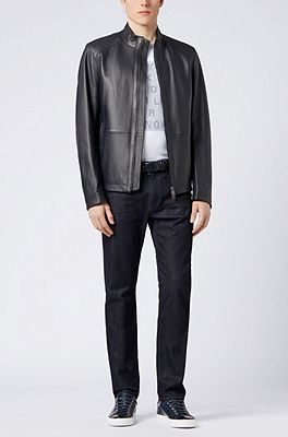 Hugo boss lefox lamb leather clearance jacket